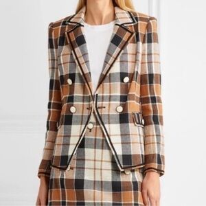 Veronica Beard Utah Plaid Double Breasted Blazer Jacket NWOT